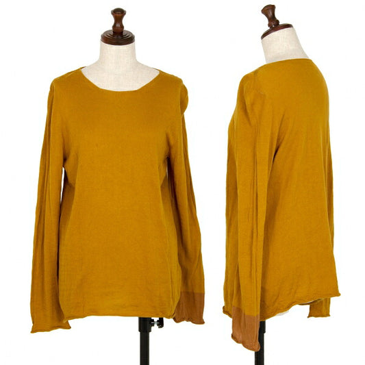 Y's Cotton Colorblock Knit Sweater Mustard Size 2