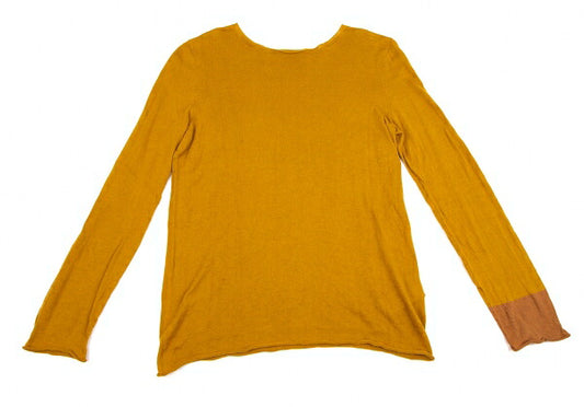 Y's Cotton Colorblock Knit Sweater Mustard Size 2