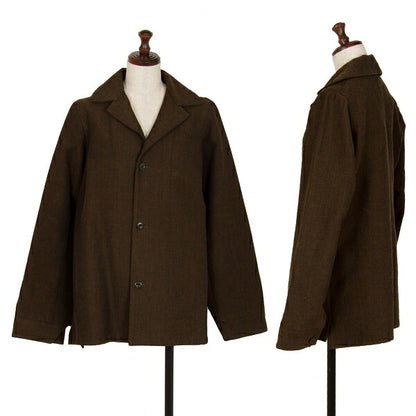 Y's Wool Cotton Wide Silhouette Jacket Brown Size 3