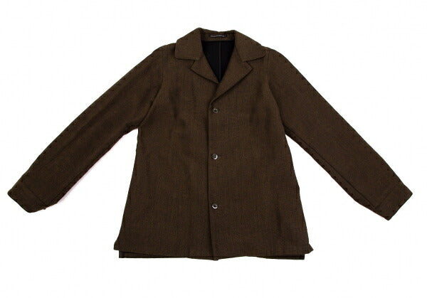 Y's Wool Cotton Wide Silhouette Jacket Brown Size 3