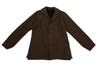 Y's Wool Cotton Wide Silhouette Jacket Brown Size 3