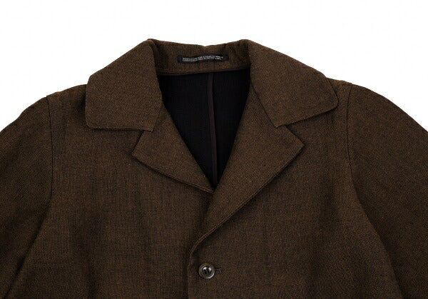 Y's Wool Cotton Wide Silhouette Jacket Brown Size 3