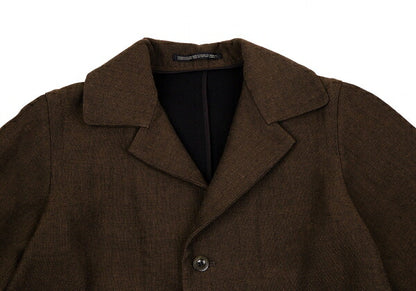 Y's Wool Cotton Wide Silhouette Jacket Brown Size 3