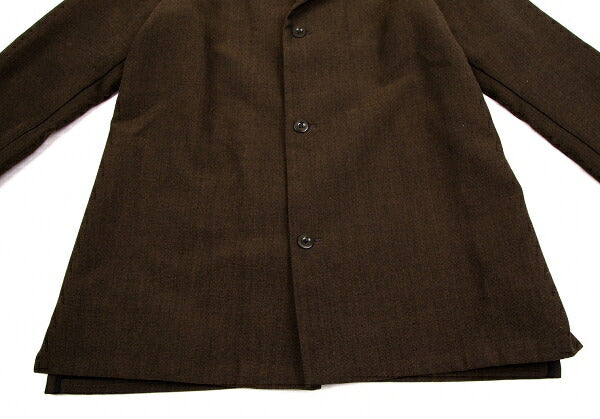 Y's Wool Cotton Wide Silhouette Jacket Brown Size 3