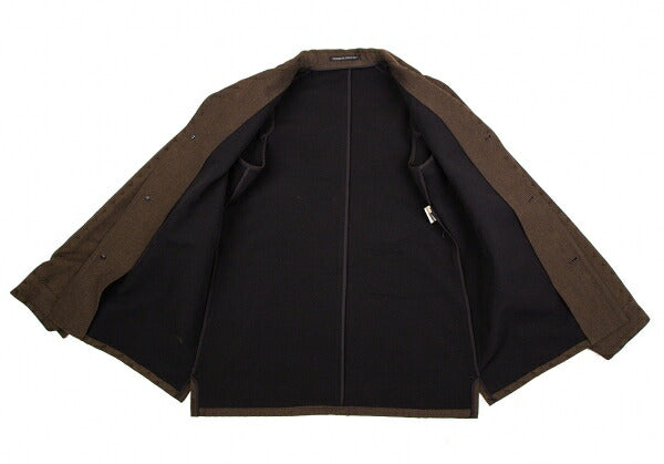 Y's Wool Cotton Wide Silhouette Jacket Brown Size 3