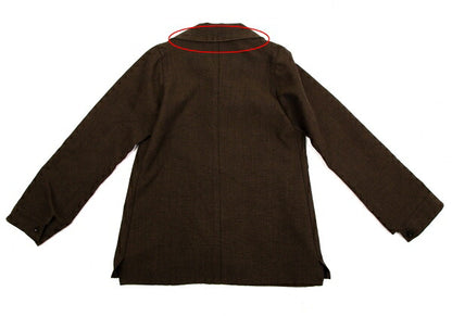 Y's Wool Cotton Wide Silhouette Jacket Brown Size 3