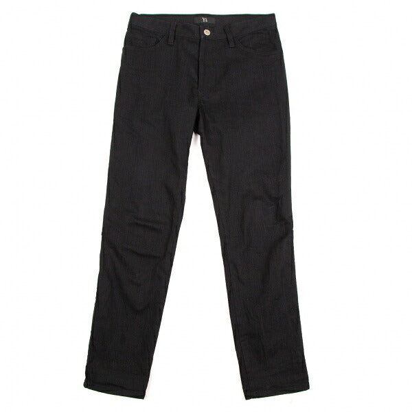 Y's Side Rib Stretch Cotton Pants Black Size 1