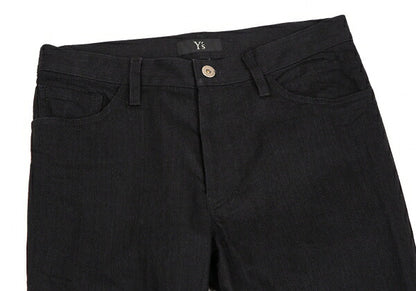 Y's Side Rib Stretch Cotton Pants Black Size 1
