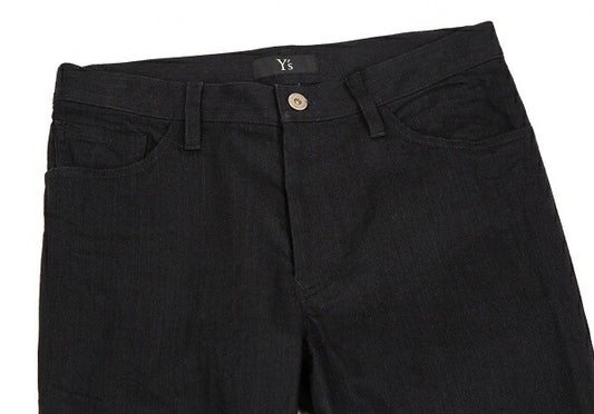 Y's Side Rib Stretch Cotton Pants Black Size 1