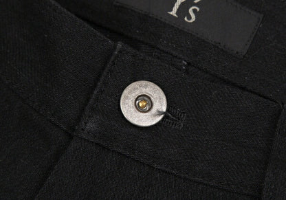Y's Side Rib Stretch Cotton Pants Black Size 1