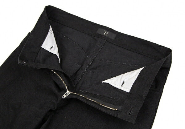 Y's Side Rib Stretch Cotton Pants Black Size 1