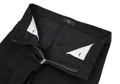 Y's Side Rib Stretch Cotton Pants Black Size 1