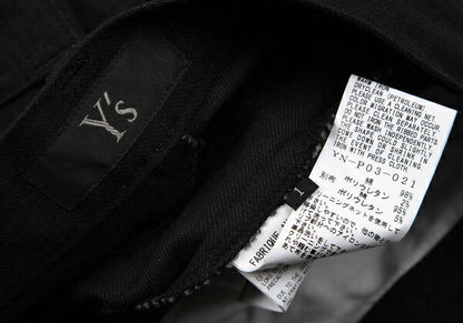 Y's Side Rib Stretch Cotton Pants Black Size 1