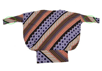 ISSEY MIYAKE 17SS Stretch Geometric Print Tunic Multi Blouse Size 2