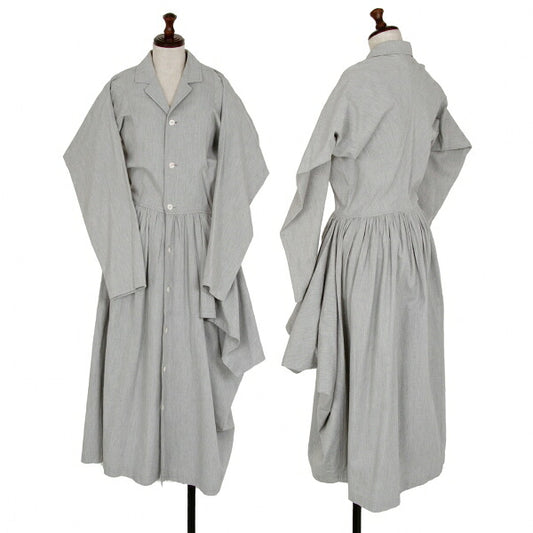 COMME des GARCONS Cotton Gather Draped Dress Gray Size M