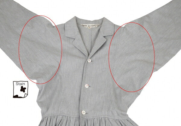 COMME des GARCONS Cotton Gather Draped Dress Gray Size M