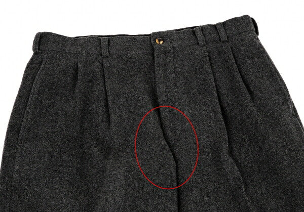 Papas Wool Two-Tuck Tapered Pants Gray Size M