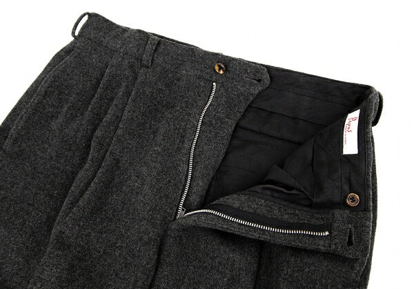 Papas Wool Two-Tuck Tapered Pants Gray Size M