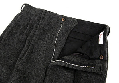 Papas Wool Two-Tuck Tapered Pants Gray Size M