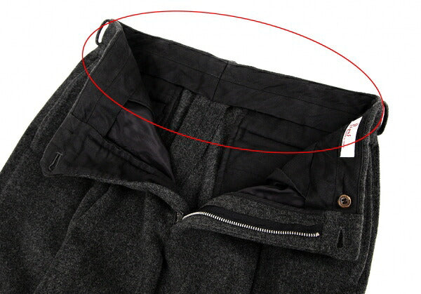 Papas Wool Two-Tuck Tapered Pants Gray Size M