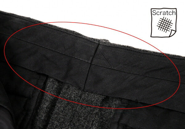 Papas Wool Two-Tuck Tapered Pants Gray Size M