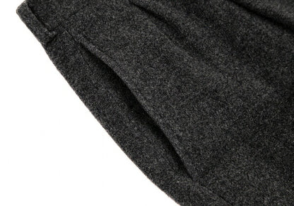 Papas Wool Two-Tuck Tapered Pants Gray Size M