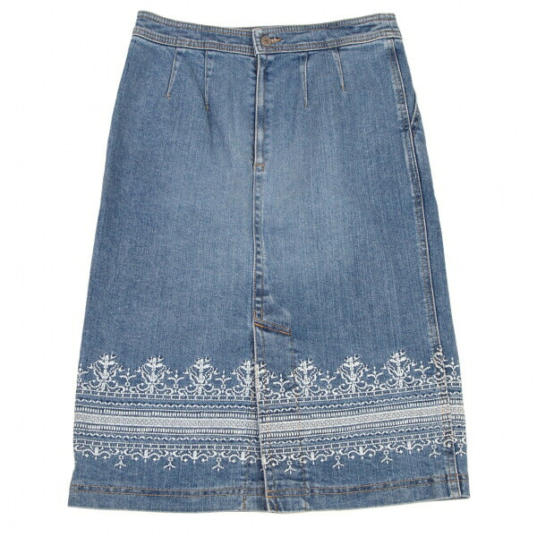 yoshie inaba Denim Lace Embroidered Light Indigo Skirt Size 9
