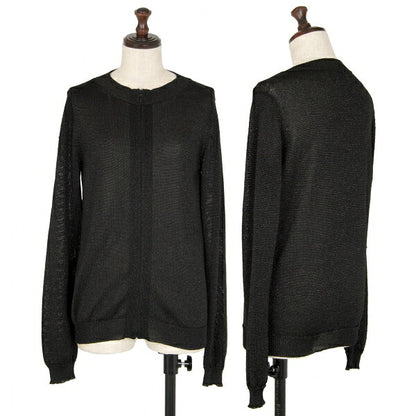 Y's Rayon Blend Lame Knit Zip Jacket Black Size 3