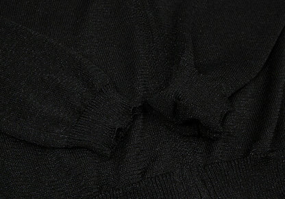 Y's Rayon Blend Lame Knit Zip Jacket Black Size 3