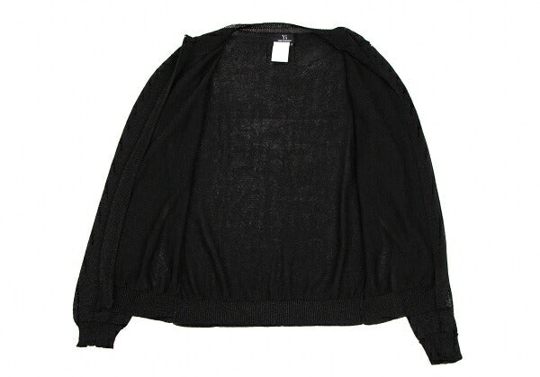 Y's Rayon Blend Lame Knit Zip Jacket Black Size 3