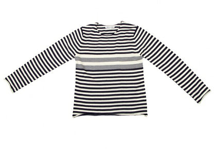 COMME des GARCONS Wool Border Panel Knit Sweater Blue Size S