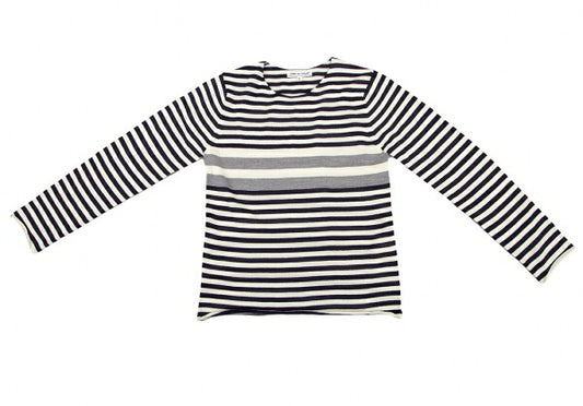 COMME des GARCONS Wool Border Panel Knit Sweater Blue Size S