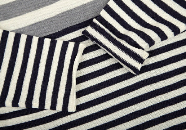 COMME des GARCONS Wool Border Panel Knit Sweater Blue Size S