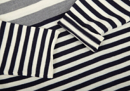 COMME des GARCONS Wool Border Panel Knit Sweater Blue Size S