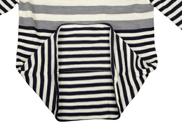 COMME des GARCONS Wool Border Panel Knit Sweater Blue Size S