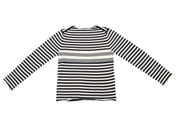 COMME des GARCONS Wool Border Panel Knit Sweater Blue Size S