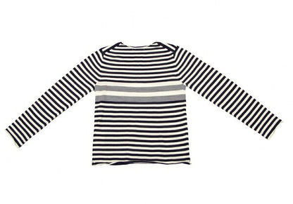 COMME des GARCONS Wool Border Panel Knit Sweater Blue Size S