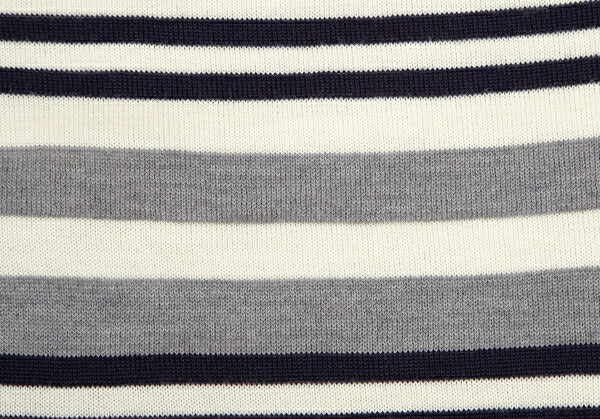COMME des GARCONS Wool Border Panel Knit Sweater Blue Size S
