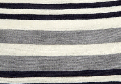 COMME des GARCONS Wool Border Panel Knit Sweater Blue Size S