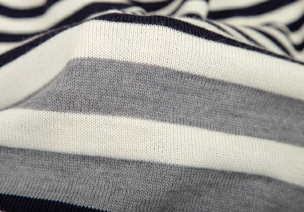 COMME des GARCONS Wool Border Panel Knit Sweater Blue Size S