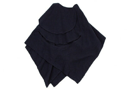 COMME des GARCONS Wool Crushed Drape Skirt Navy Size S