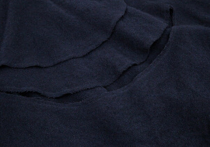 COMME des GARCONS Wool Crushed Drape Skirt Navy Size S