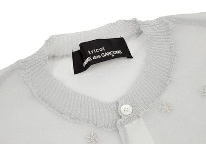 tricot COMME des GARCONS Sheer Cardigan Silver Size S