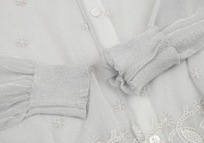 tricot COMME des GARCONS Sheer Cardigan Silver Size S