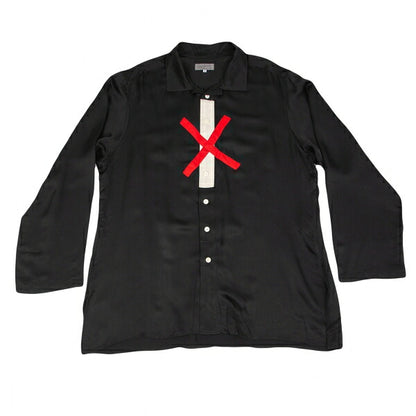 Yohji Yamamoto POUR HOMME 17SS Silk Paste Shirt Black Size 4