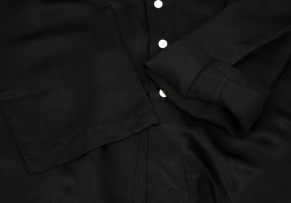 Yohji Yamamoto POUR HOMME 17SS Silk Paste Shirt Black Size 4