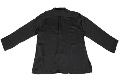 Yohji Yamamoto POUR HOMME 17SS Silk Paste Shirt Black Size 4