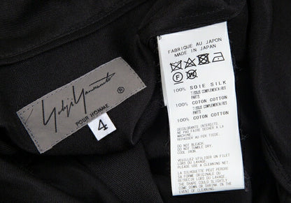 Yohji Yamamoto POUR HOMME 17SS Silk Paste Shirt Black Size 4
