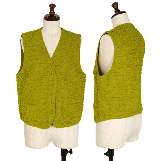 ISSEY MIYAKE HaaT Shirring Corduroy Vest Mustard Size 3