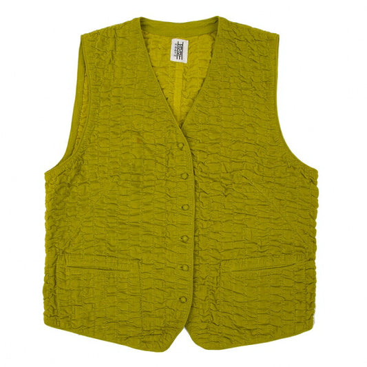 ISSEY MIYAKE HaaT Shirring Corduroy Vest Mustard Size 3